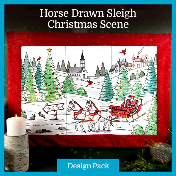 A Horse Drawn Sleigh Christmas Scene Design Pack - Image 7
