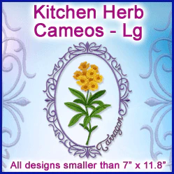 A Kitchen Herb Cameos Design Pack