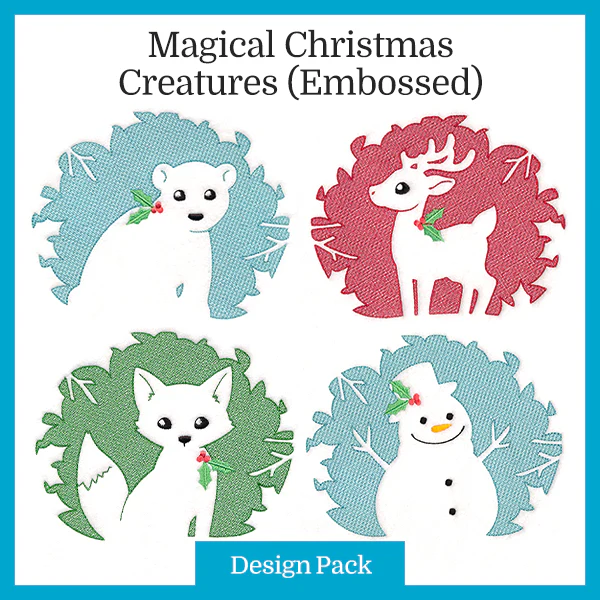 A Magical Christmas Creatures (Embossed) Design Pack - Image 13