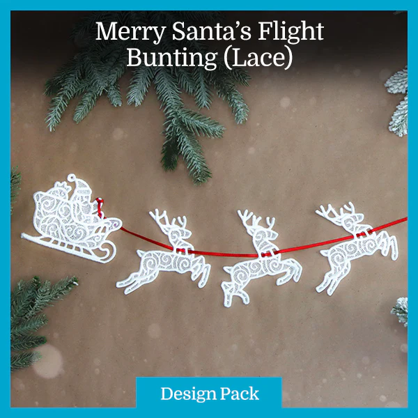 A Merry Santa's Flight Bunting (Lace) Design Pack - Image 3