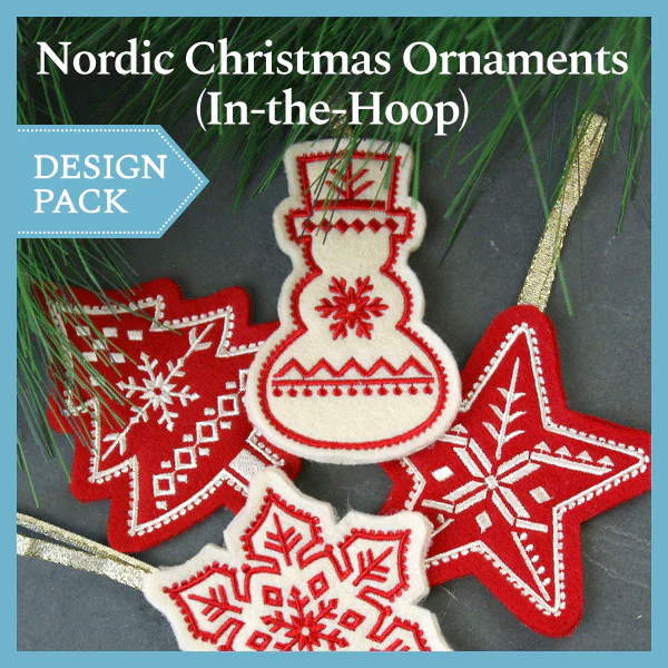 A Nordic Christmas Ornaments (In-the-Hoop) Design Pack - Image 2