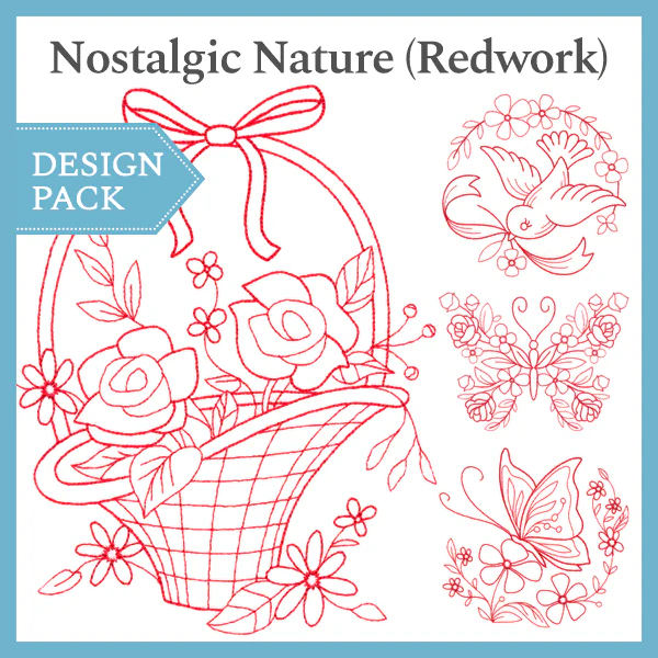 A Nostalgic Nature (Redwork) Design Pack - Image 6