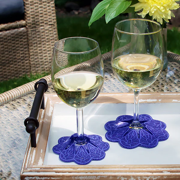 A Party Time Wine Glass Coasters (Lace) Design Pack - Image 7