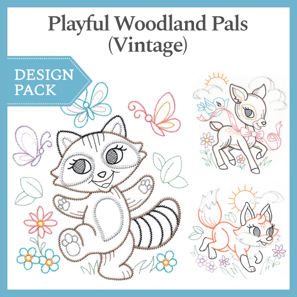A Playful Woodland Pals (Vintage) Design Pack - Image 3