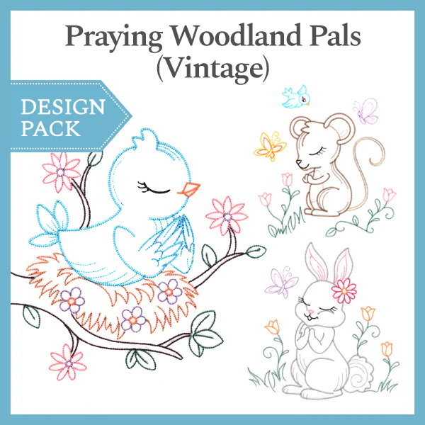 A Praying Woodland Pals (Vintage) Design Pack - Image 3