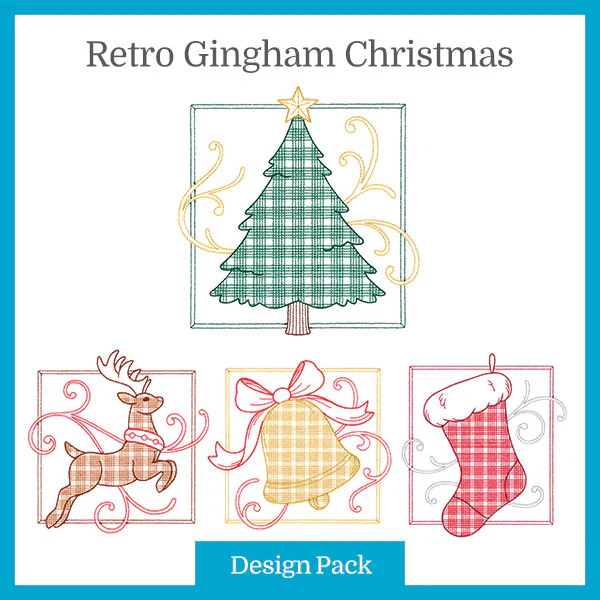 A Retro Gingham Christmas Design Pack - Image 2