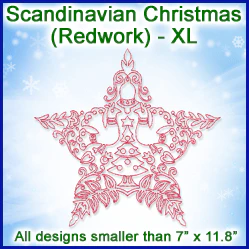 A Scandinavian Christmas (Redwork) Design Pack - Image 2
