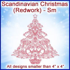 A Scandinavian Christmas (Redwork) Design Pack - Image 5