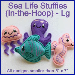 A Sea Life Stuffies (In-the-Hoop) Design Pack - Image 3