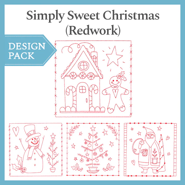 A Simply Sweet Christmas (Redwork) Design Pack - Image 2