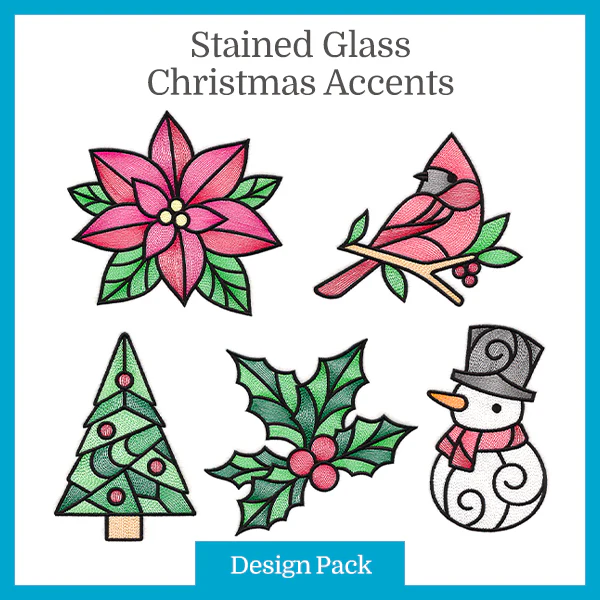 A Stained Glass Christmas Accents Design Pack - Image 9