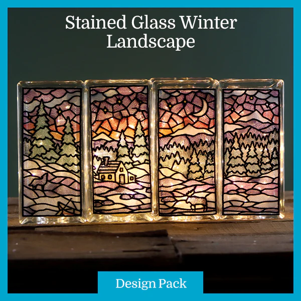 A Stained Glass Winter Landscape Design Pack - Image 4