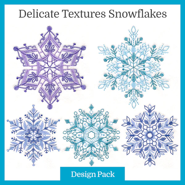 A Textured & Delicate Snowflakes Design Pack - Image 5