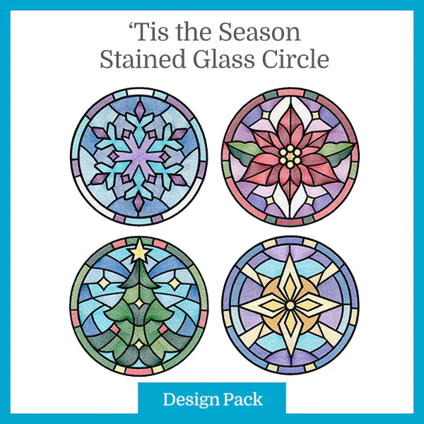 A 'Tis the Season Stained Glass Circle Design Pack - Image 3