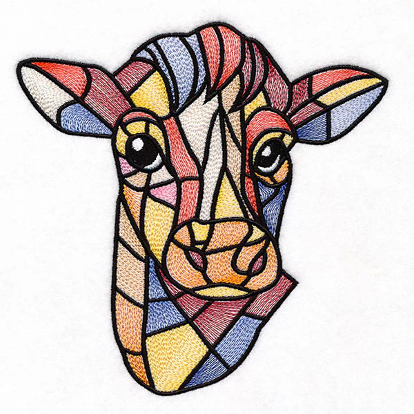 A Touch of Modern Stained Glass Cow - Image 3
