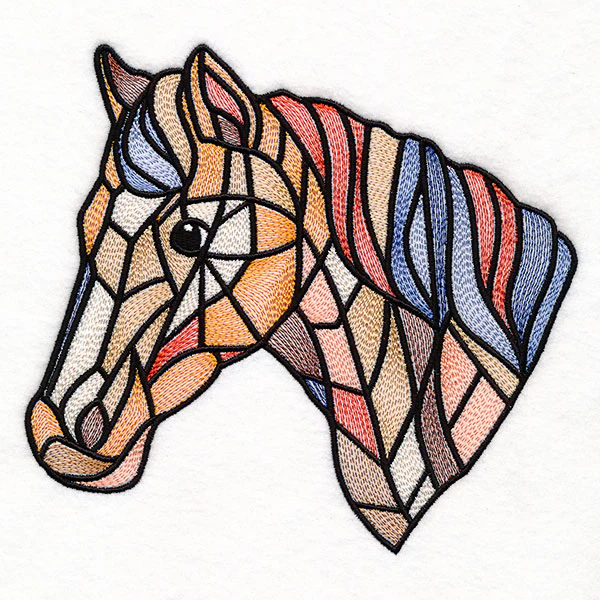 A Touch of Modern Stained Glass Horse - Image 2