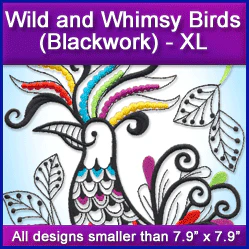 A Wild and Whimsy Blackwork Birds Design Pack - Image 5