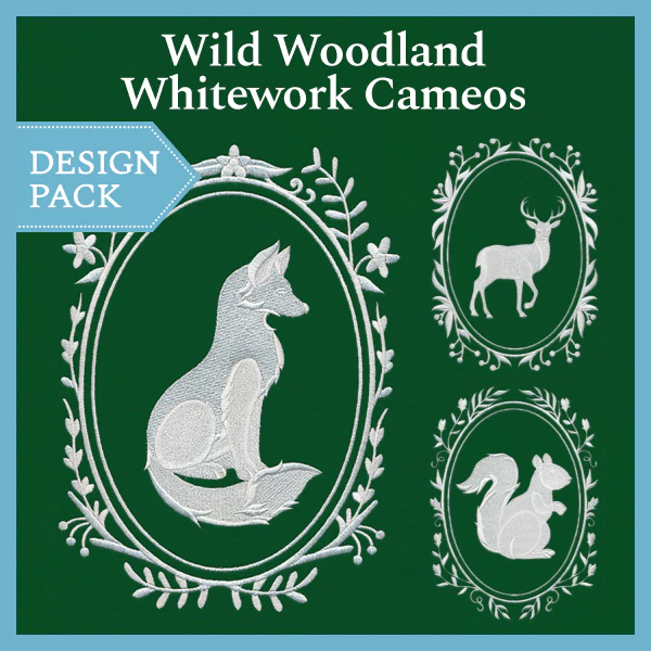 A Wild Woodland Whitework Cameos Design Pack - Image 2