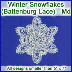 A Winter Snowflakes (Battenburg Lace) Design Pack - Image 2