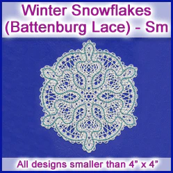 A Winter Snowflakes (Battenburg Lace) Design Pack - Image 3