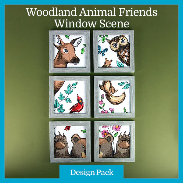 A Woodland Animal Friends Window Scene Design Pack - Image 3