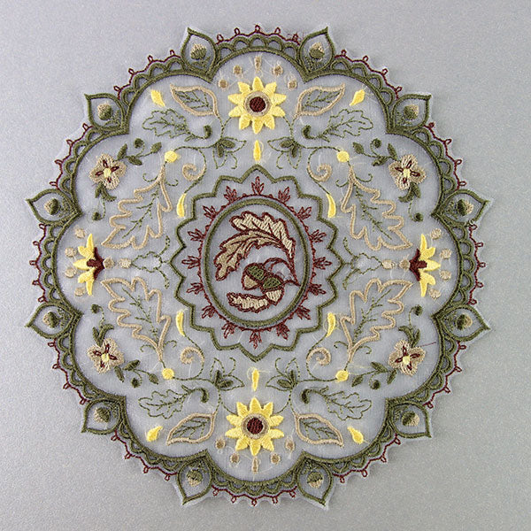 Acorns & Fall Foliage Doily (Organza) - Image 3