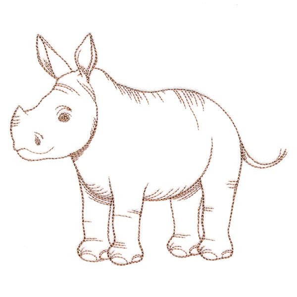 Adorable Baby Rhino Etching - Image 3