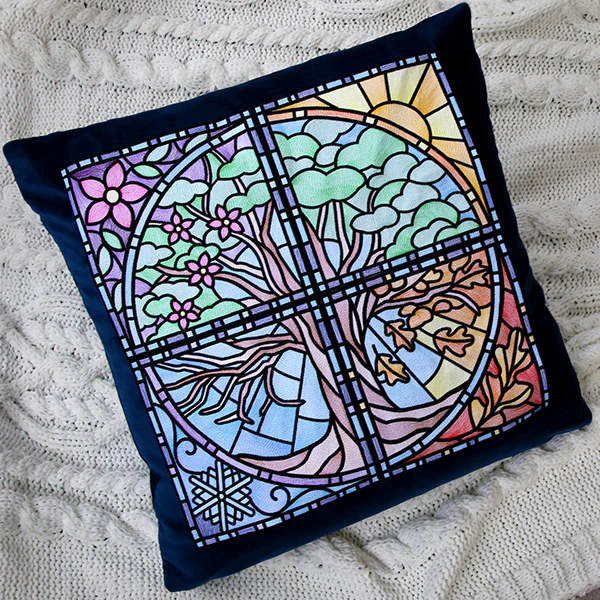 All The Seasons Stained Glass Tree - Fall - Image 15