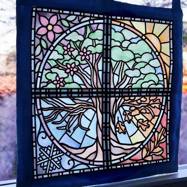 All The Seasons Stained Glass Tree - Summer - Image 2