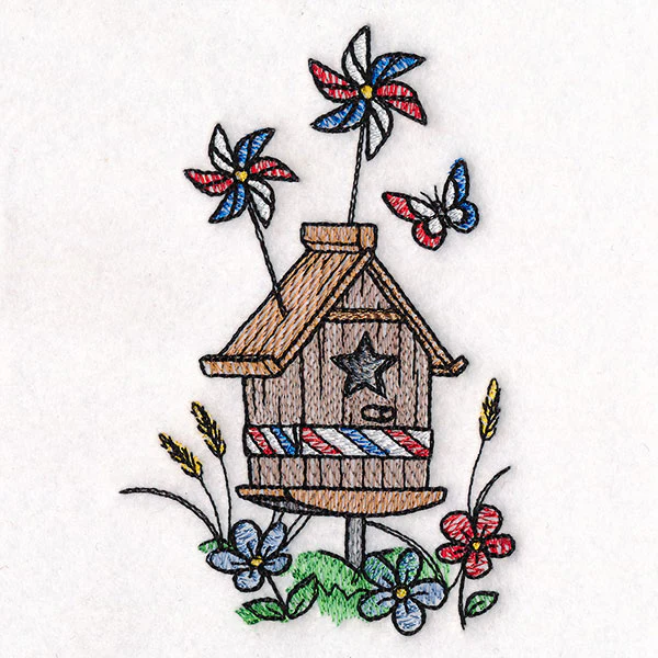 Americana Birdhouse Block Party Border 1 - Image 3