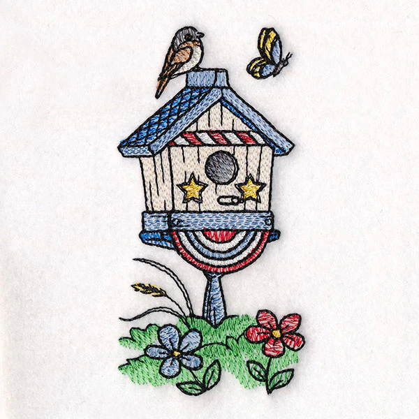Americana Birdhouse Block Party Border 2 - Image 3