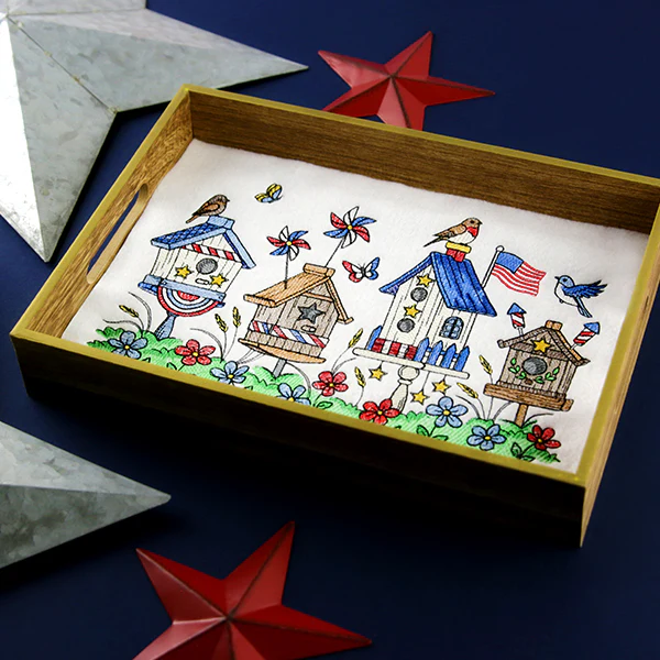 Americana Birdhouse Block Party Border - Image 2