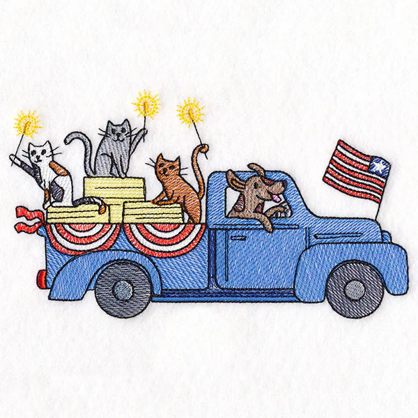 Americana Farm Parade - Cat and Dog Retro Truck - Image 7