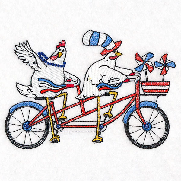 Americana Farm Parade - Chickens on a Tandem Bike - Image 7