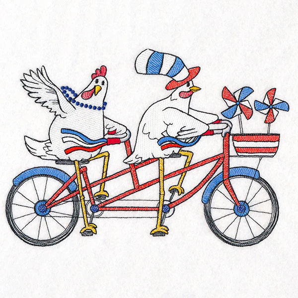 Americana Farm Parade - Chickens on a Tandem Bike - Image 9