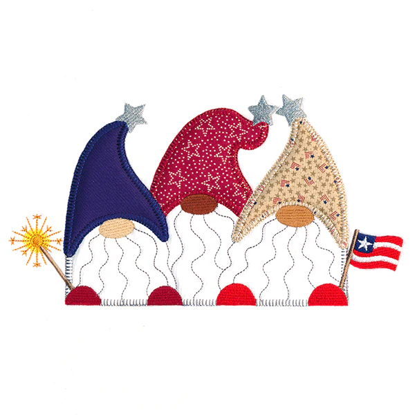 Americana Gnomes Trio (Heirloom Applique) - Image 2