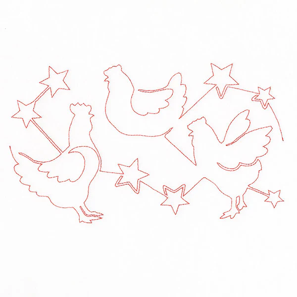 Americana Stars & Chickens (Edge-to-Edge Quilting) - Image 3
