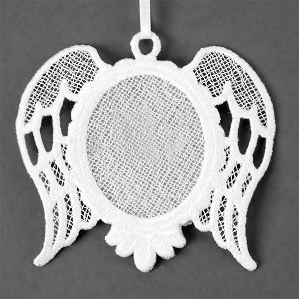 Angel Wings Frame Ornament (Lace) - Image 3