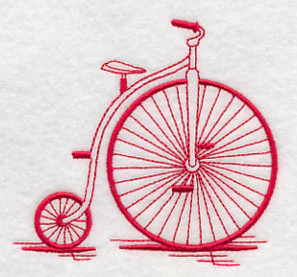 Antique Bicycle 1 (Redwork) - Image 3