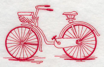 Antique Bicycle 4 (Redwork) - Image 3