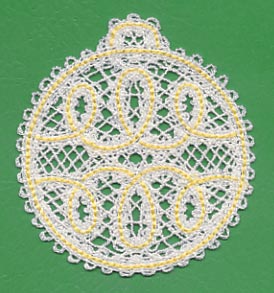 Antique Christmas Bulb (Battenburg Lace) - Image 2