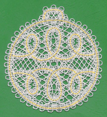 Antique Christmas Bulb (Battenburg Lace) - Image 3