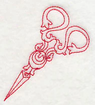 Antique Scissors 2 (Redwork) - Image 2