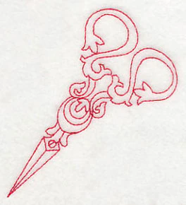 Antique Scissors 2 (Redwork) - Image 3