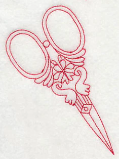 Antique Scissors 3 (Redwork)