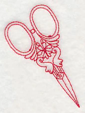 Antique Scissors 3 (Redwork) - Image 2