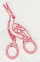 Antique Scissors 4 (Redwork) - Image 2