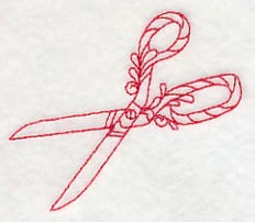 Antique Scissors 5 (Redwork) - Image 2
