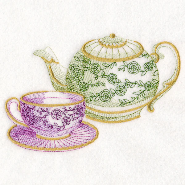 Antique Teapot and Teacup - Image 4