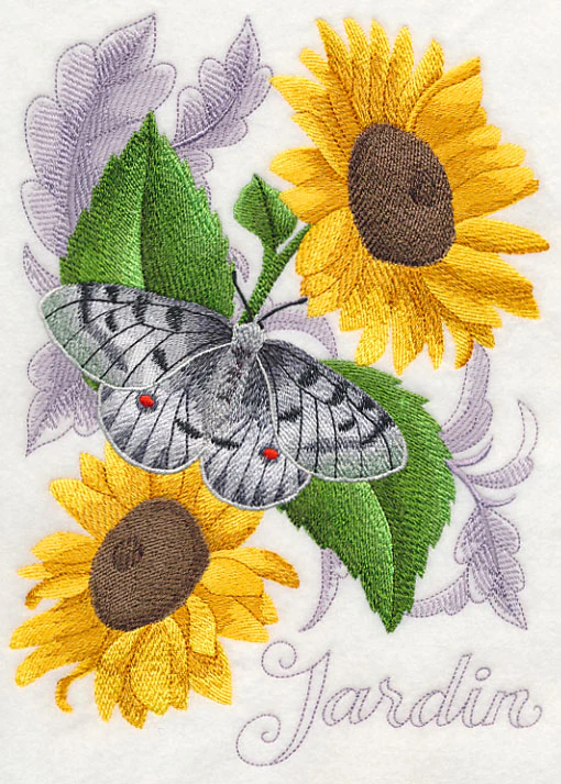 Apollo Butterfly and Sunflowers - Image 4